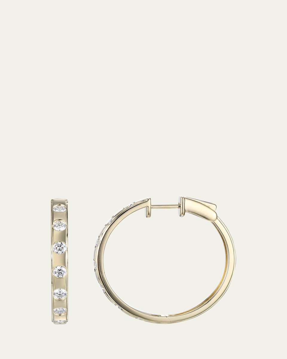 LEGGO 14K Gold Diamond Hoop Earrings